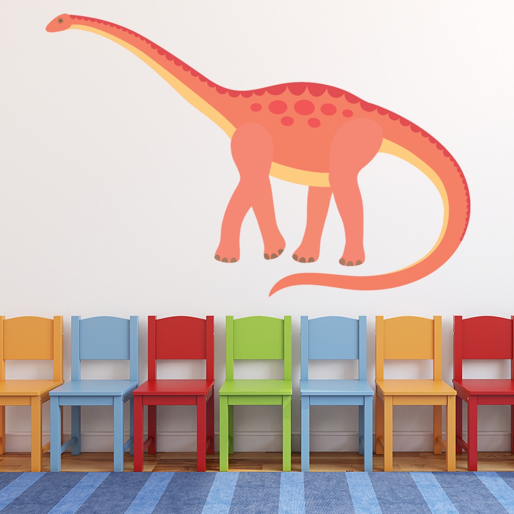 Red Brontosaurus Dinosaur Wall Sticker | Icon Wall Stickers